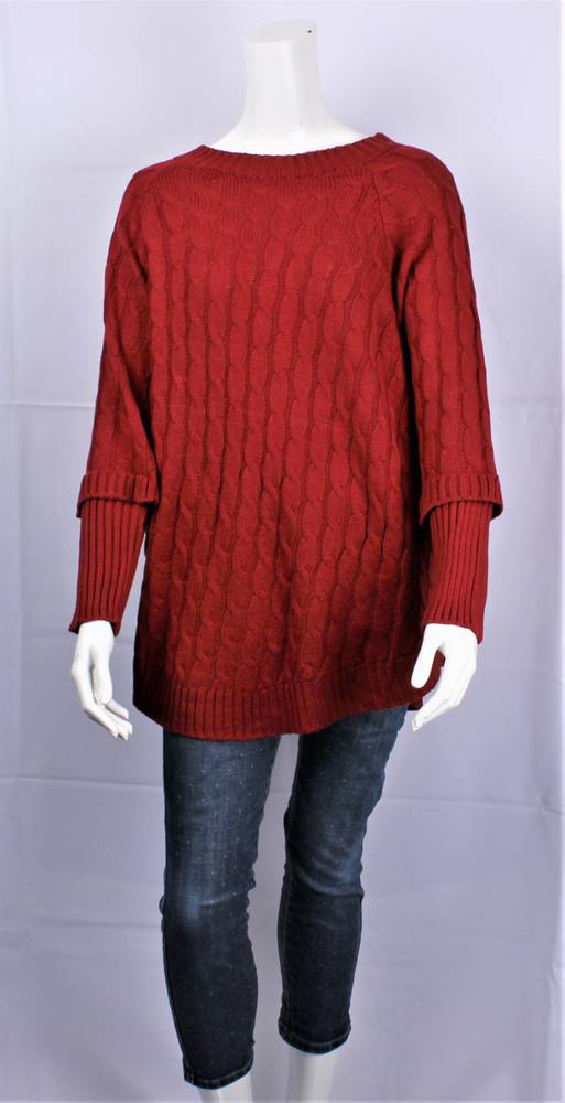 ALICE & LILY textured cable knit  jumper red SC/4897RED